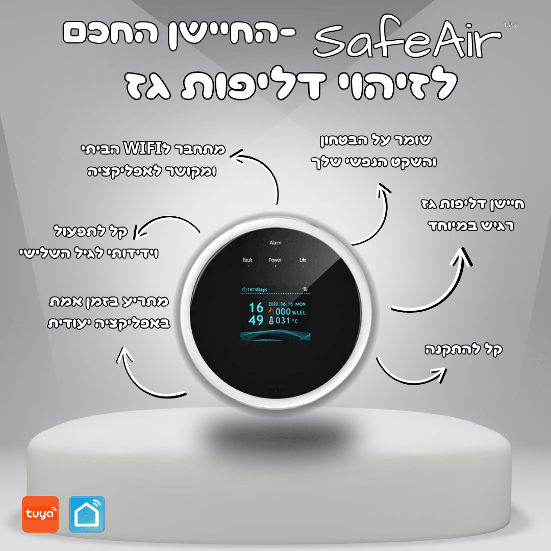 SafeAir– חיישן דליפת גז עם אפליקציה להתראות בזמן אמת
